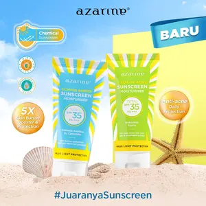 Azarine Calm My Acne Sunscreen Moisturiser SPF35 PA+++  & Cicamide Barrier Sunscreen Moisturiser SPF35 PA+++ 40ml