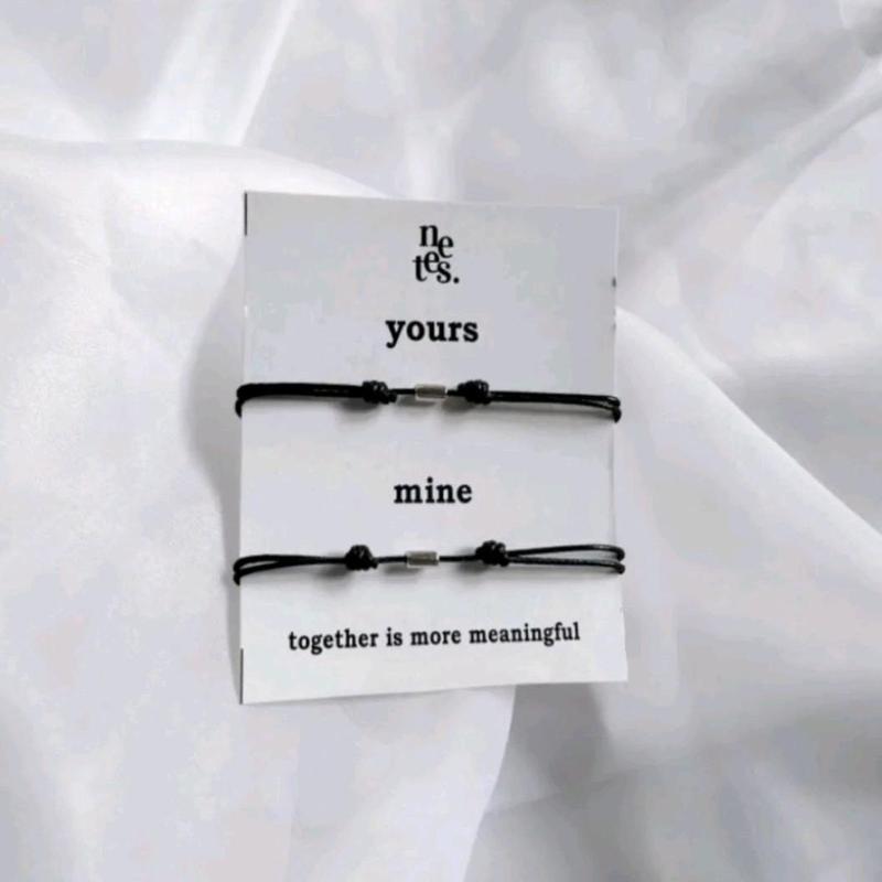 Termuraaahhh Sepasang gelang Tabung minimalis Mine Yours//Gelang Couple anti Air Simpel Dan Elegan//Gelang tangan couple//Gelang pertemanan//Gelang tali 3