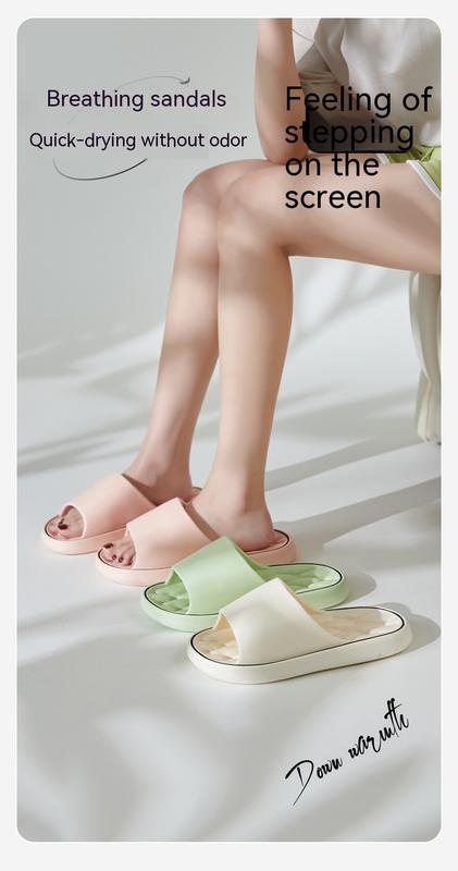 Product Introduction of Bathroom Water Seepage Super Soft Sole Home Slippers Women Cloud Slippers Eva Indoor Sandals Non-Slip Flip Flop Men Slippers 2