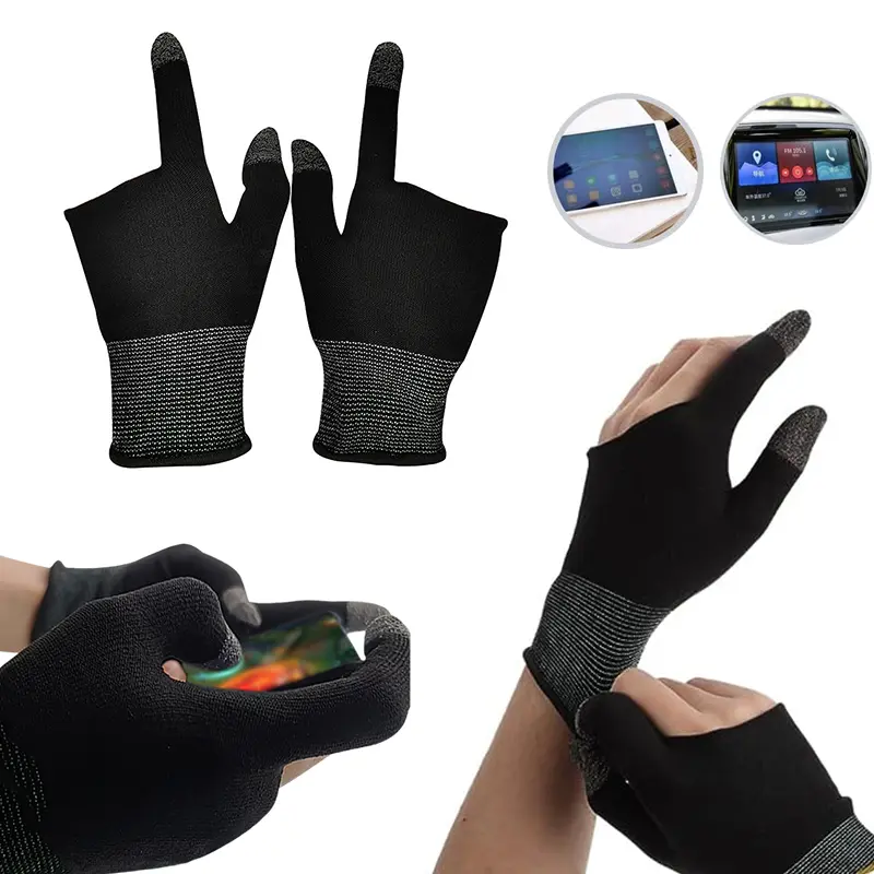 Two-Finger Gaming Finger Sleeves Mobile Game Gloves Sweat-Proof Touch Screen Finger Cots Seamless For Mobile Game Controllers