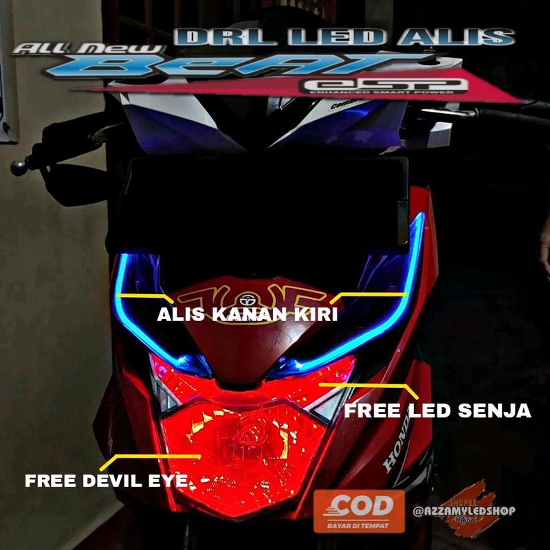 paket lampu alis beat esp beat street 2017 2018 2019 bonus demin dan lampu senja t10 Motorcycle 1