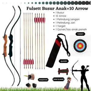 Busur Panah Panahan Anak Pemula R30 Bonus 10 Arrow Fullset Outdoor