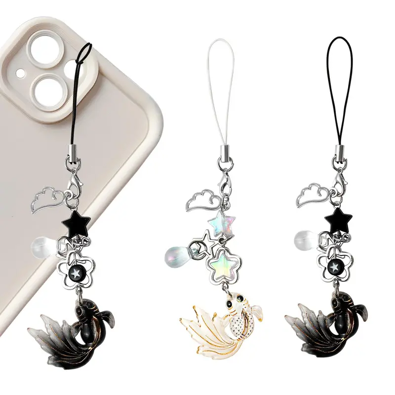 Phone Charm, Koi Fish Design Mobile Phone Strap, Phone Lanyard Charm, Fashion Phone Accessories for Women & Girls 2