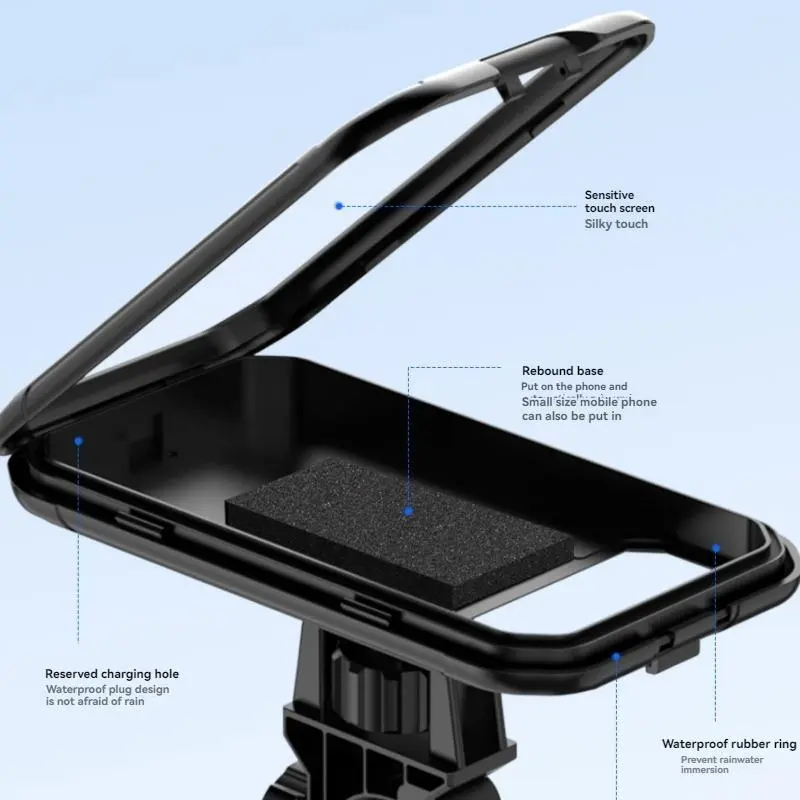 360 Degree Rotating Waterproof Phone Holder, Multifunctional Cycling Phone Holder, Universal Phone Accessories for Bike, Electric Bicycles & Motorcycle 5