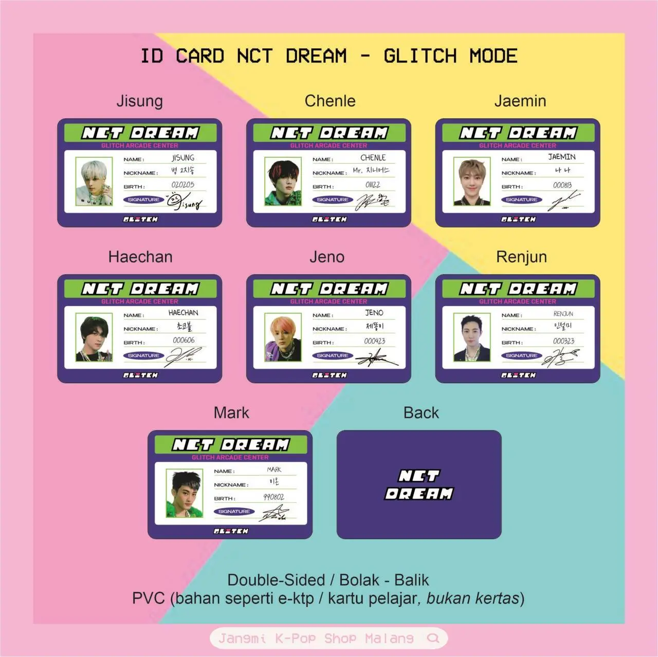 ID Card NCT Dream - Glitch Mode | NCT Dream Glitch Mode | Fankit NCT | Paket NCT | Merchandise NCT | Paket K-pop | NCT Stuff | NCTzen | Photo NCT