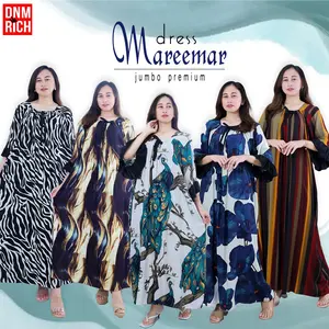 DRESS JUMBO MAREEMAR - DRESS LD 150 JUMBO VISCOSE MOTIF Twill Armany Viral Murah Adem Bunga Manis