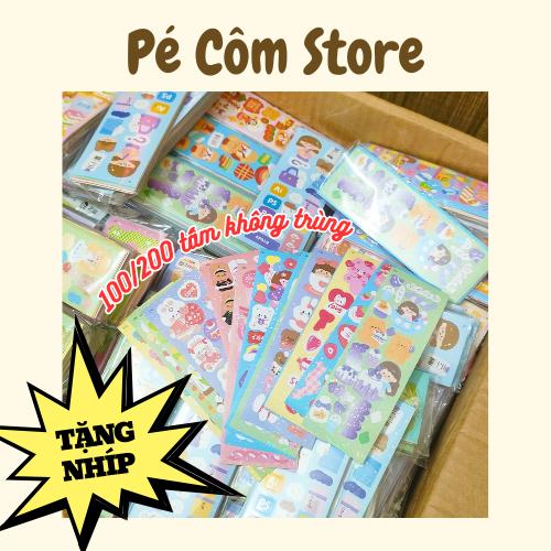 13x4,5cm [TẶNG NHÍP] Set 100 Tấm Sticker Không Trùng Nhiều Mẫu Mã Màu Sắc Đa Dạng Thích Hợp Dùng Để Trang Trí Sổ Tay, Sách Vở, Hộp Bút Phù Hợp Với Mọi Lứa Tuổi
