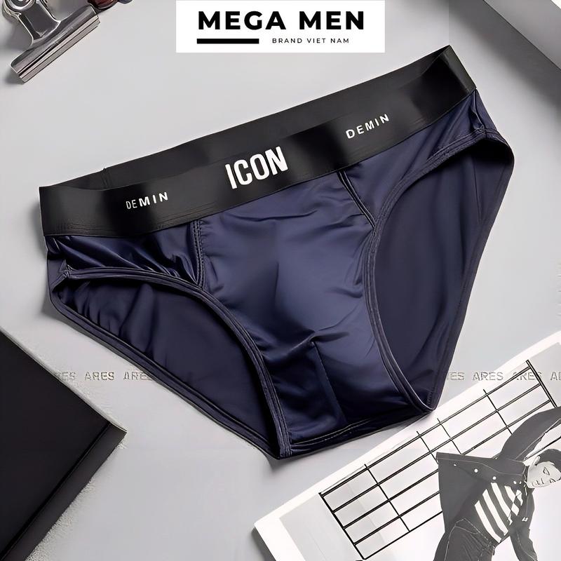 Combo 5 Quần Sịp Nam Tam Giác Icon Demin Cao Cấp Thun Lạnh Mềm Mại Co Giãn Thoáng Mát QL06.1 Quần Boxer Menswear Nhung (Che Tên Sản Phẩm Khi Giao Hàng) boxerman