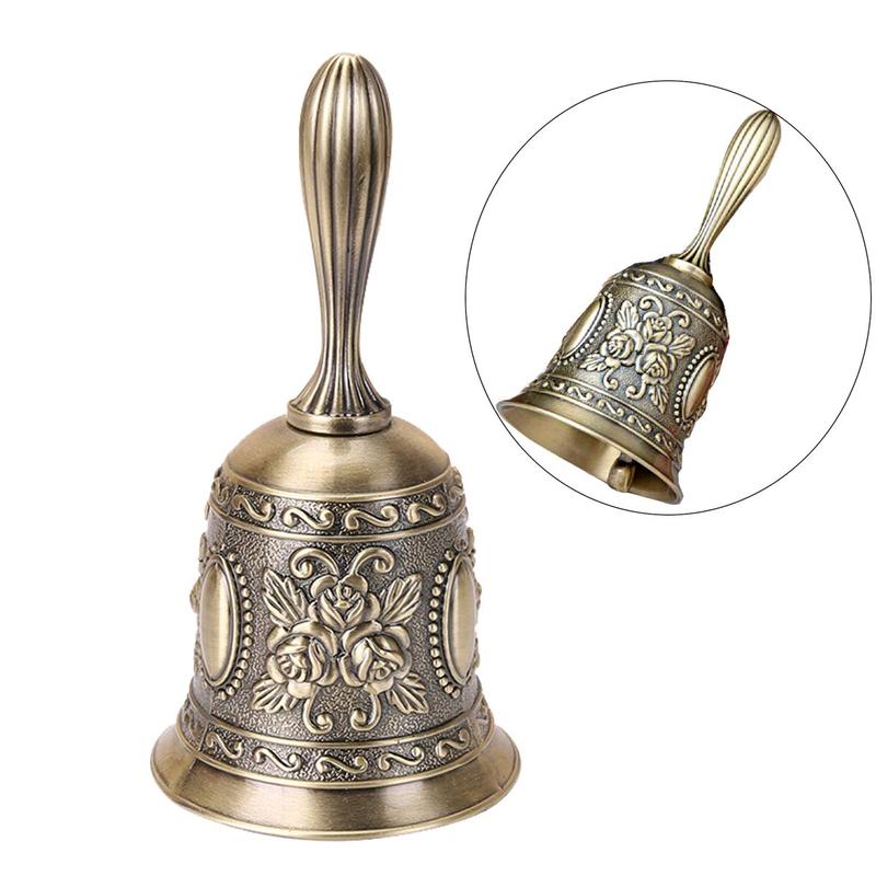 Vintage Brass Bell, 1 Count Handheld Bell, Elegant Bell for Wedding & Party & Home Decor, Fashionable Desktop Ornament for Living Room & Office 5