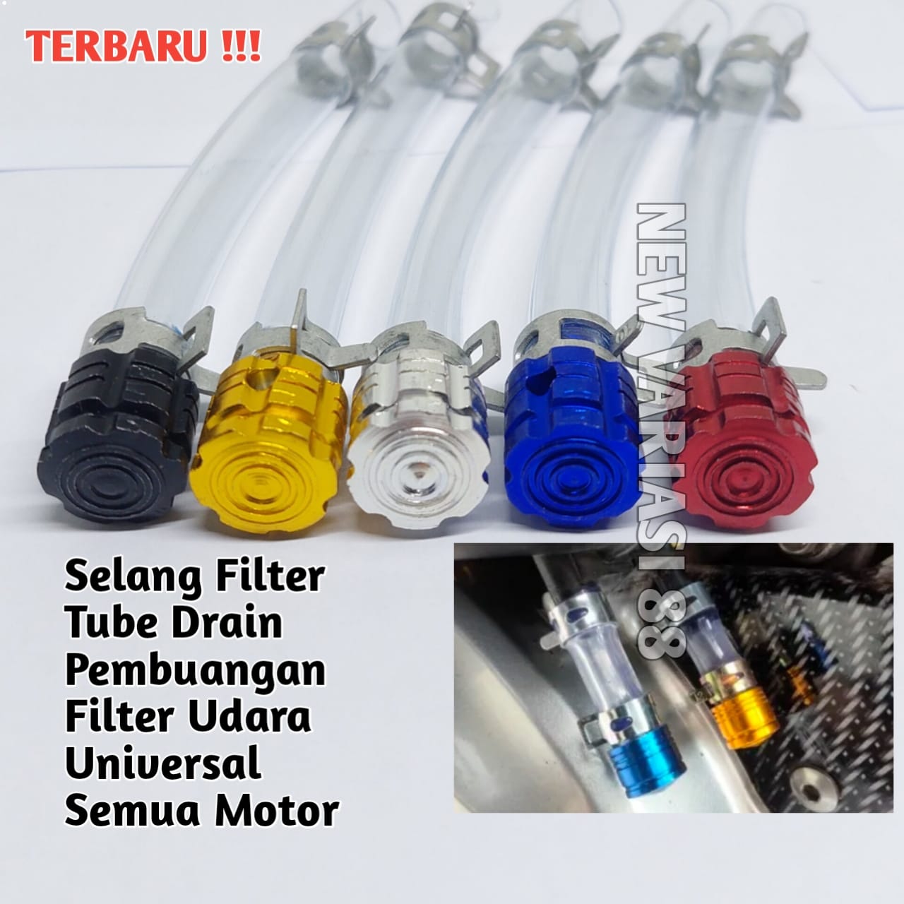 SELANG PIPA PEMBUANGAN FILTER UDARA TUBE DRAIN FLOWER NEW UNIVERSAL BUAT SEMUA MOTOR BEAT VARIO SCOOPY NMA AEROX PCX MIO FINO SPACY DAN LAINNYA