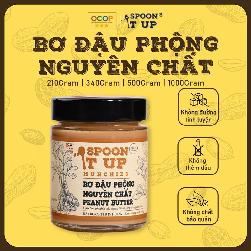 Bơ Đậu Phộng Nguyên Chất, Không Đường, Không Dầu, Thuần Chay Tốt Cho Sức Khỏe - Spoon It Up
