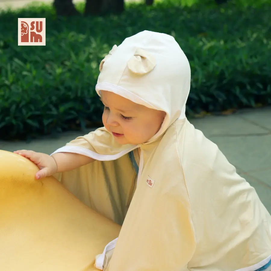 Áo choàng chống nắng vải tre thương hiệu I am SU Cho Bé
