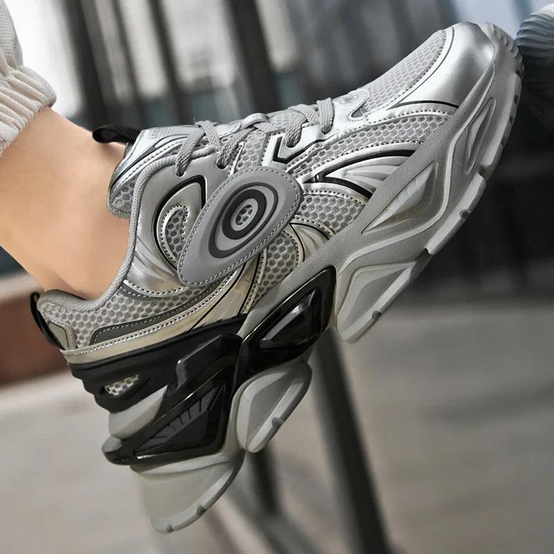 2024  Custom Man Sports Sneakers Turbine Design Height Increasing Elevator Blank Leather Casual Running Shoes for Men Trainers Training_voghion.com