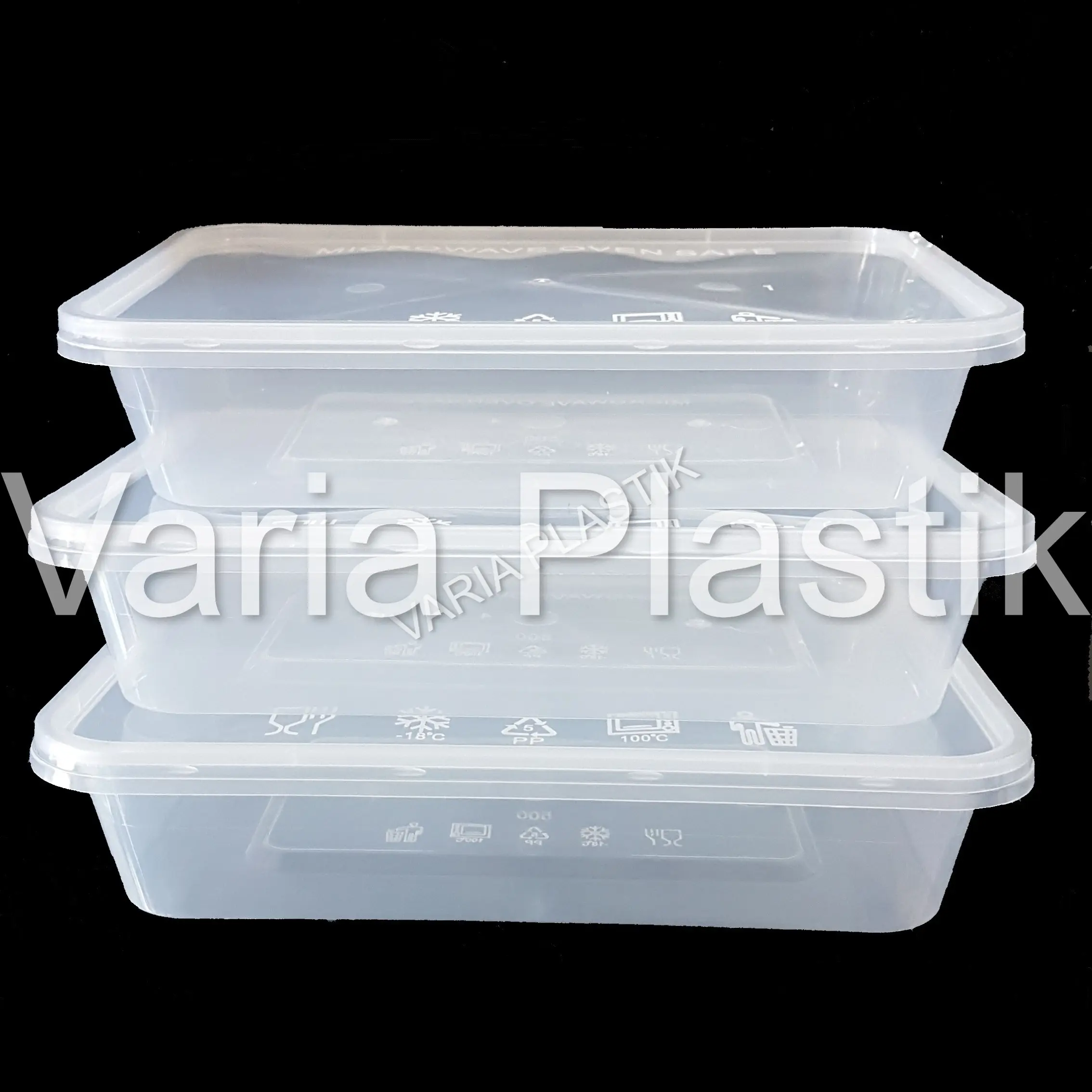 Thinwall 500 ml / Food container / Kotak Makan Plastik + Tutup @25 pcs Wadah