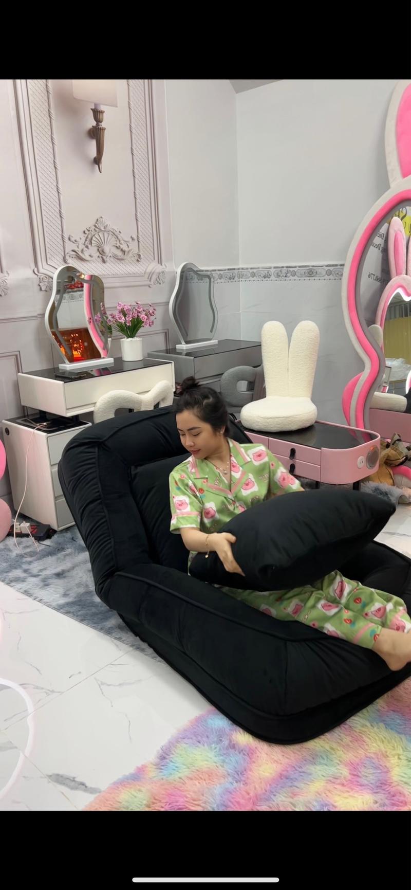 Product Introduction of Ghế Lười Sofa Ú Thư Giãn Tặng Kèm 2 gối nằm , Gập 5 Cấp Độ tiện lợi - Hàng Loại 1 5