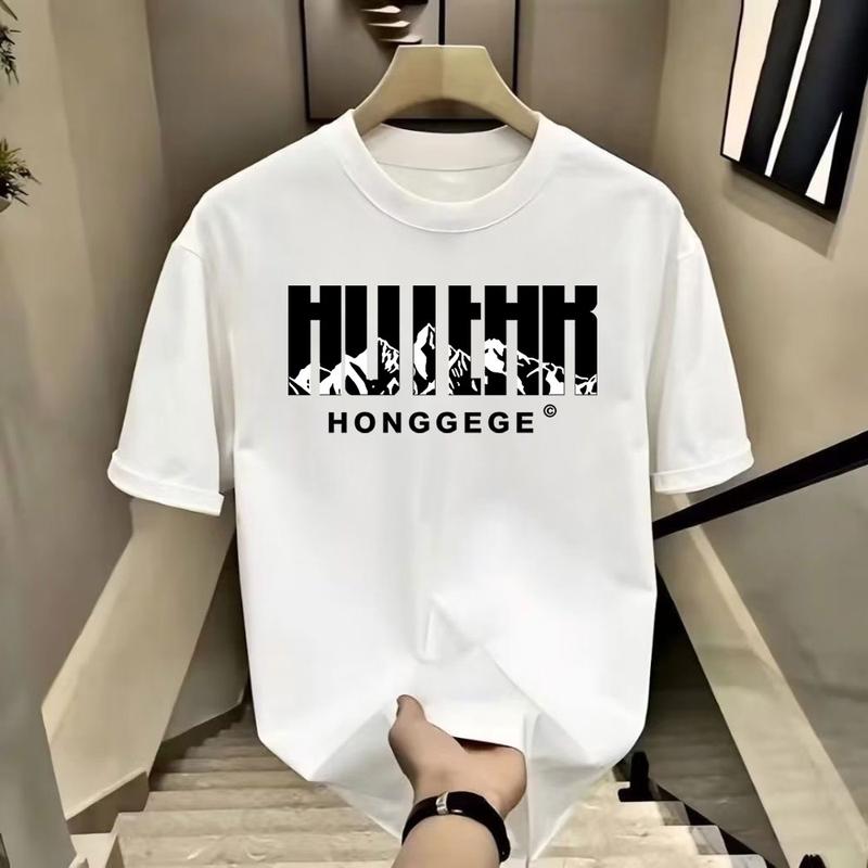 Product Introduction of Áo Thun Ngắn Tay Dáng Rộng Thường Ngày 100% Cotton, In Chữ Và Núi, Dành Cho Nam 3