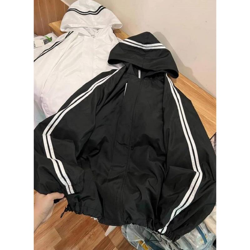Product Introduction of Áo khoác gió nữ, Áo gió thời trang có kẻ sọc tay chống gió, chống nước Top closet jem Women Jacket mặt 2 12