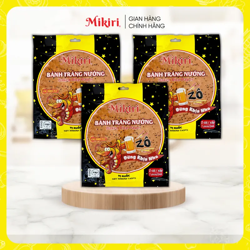 Combo lựa chọn - Bánh tráng nướng Mikiri vị Dừa x 130g (5 bánh/gói), vị Ruốc x 50g (2 bánh/gói) - Ăn liền - ăn vặt cho mọi nhà 1
