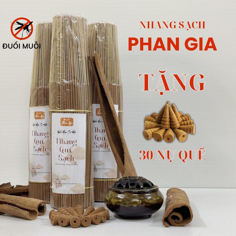 [ TẶNG 30 NỤ QUẾ ] Combo 3 Bó Nhang Vỏ Quế Sạch  - 3000 Cây Nhang Thơm Dịu Ngọt Nhẹ, Không Hóa Chất ( Tặng 30 Nụ Vỏ Quế Cao Cấp )