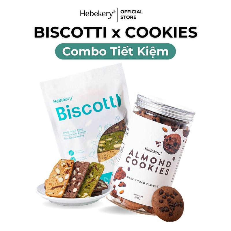   COMBO SIÊU TIẾT KIỆM  Biscotti Nguyên Cám Mixed 3 Vị  250gr  x Cookies Hạnh Nhân Nguyên Cám 4 Vị Ăn Vặt  250gr  Snack Food Thức Ăn Cay Bánh Quy Matcha Socola 