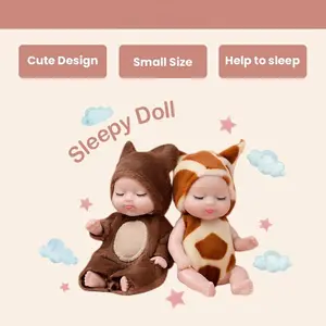 Mainan Boneka Bayi Super Mini Reborn/Newborn Perempuan Tidur Mini Lucu Mirip Asli Ukuran 11 cm Bisa Berputar /Sleep Hadiah Dolls Toys