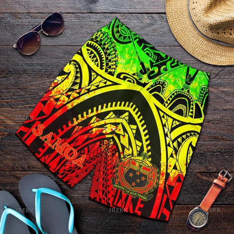Vintage 3D Printed Samoa Emblem Beach Shorts Fashion Streetwear Board Shorts Unisex Cool Swimming Shorts Men Swimming Trunks 2