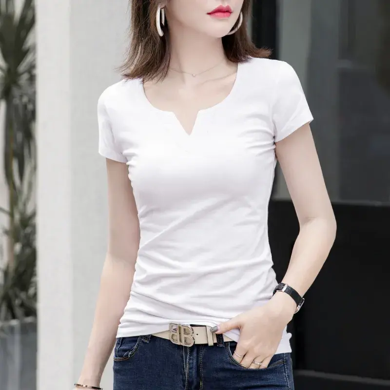 Stylish V-Neck T-Shirt for Women, Perfect for Summer 2025