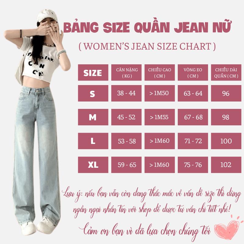 Product Introduction of Quần Jean Nữ Ống Suông Cạp Cao Dáng Dài, Quần Bò Nữ Ống Rộng Lưng Cao Chất Jean Demin 1