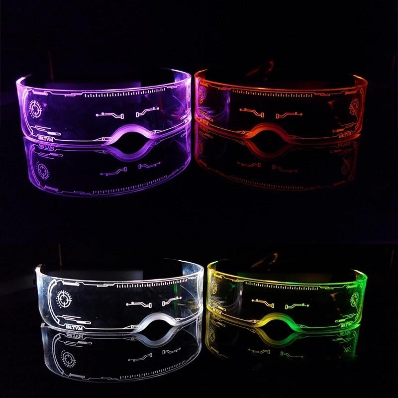 Kính Râm Phát Sáng LED Cho Nam Và Nữ, Kính Râm Punk Cổ Điển, Thời Trang, Tiệc Tùng, Giáng Sinh, Nhiều Màu Sắc, Ánh Sáng, Bóng UV400 5