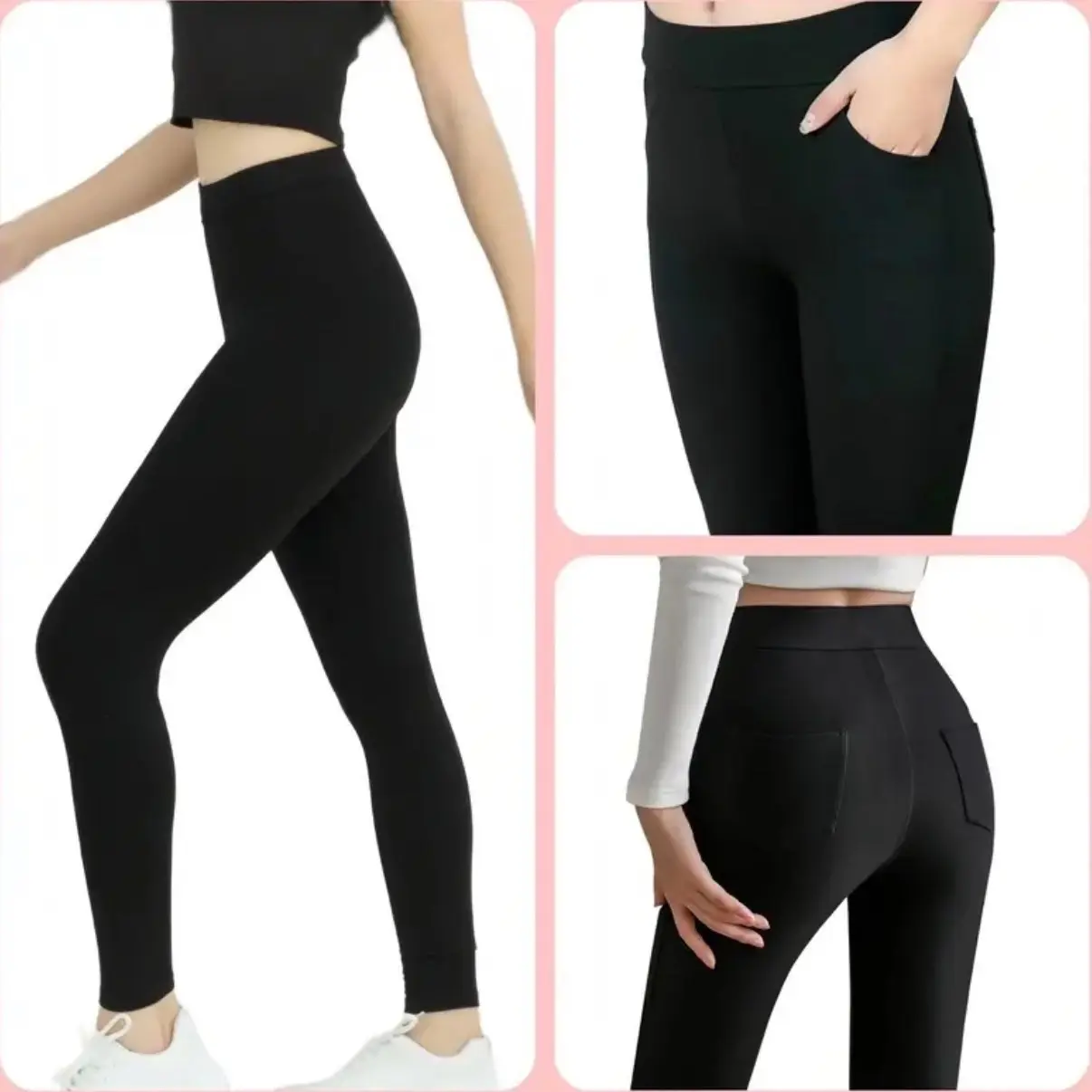 Quần Legging Nữ Cạo Cao 4 Túi -  Chất vải thun co dãn 4 chiều