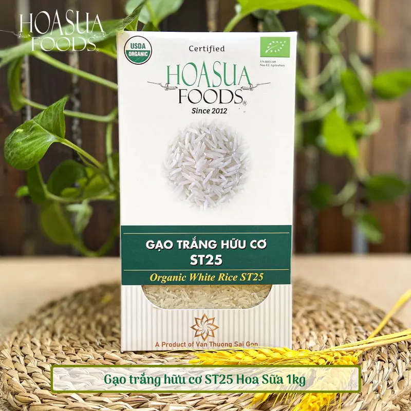 Gạo trắng hữu cơ Organic ST25 Hoa Sữa Foods - Gạo trắng hữu cơ Japonica 1kg thơm ngon cho bé tập ăn dặm 4