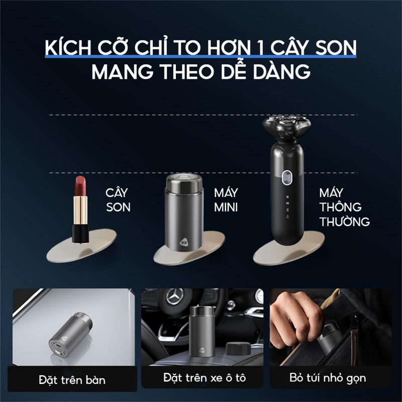 Máy cạo râu siêu mini Enchen Z3 lưỡi dao 3 vòng tự mài, cạo khô & ướt, chống kẹt râu, pin cực trâu 9