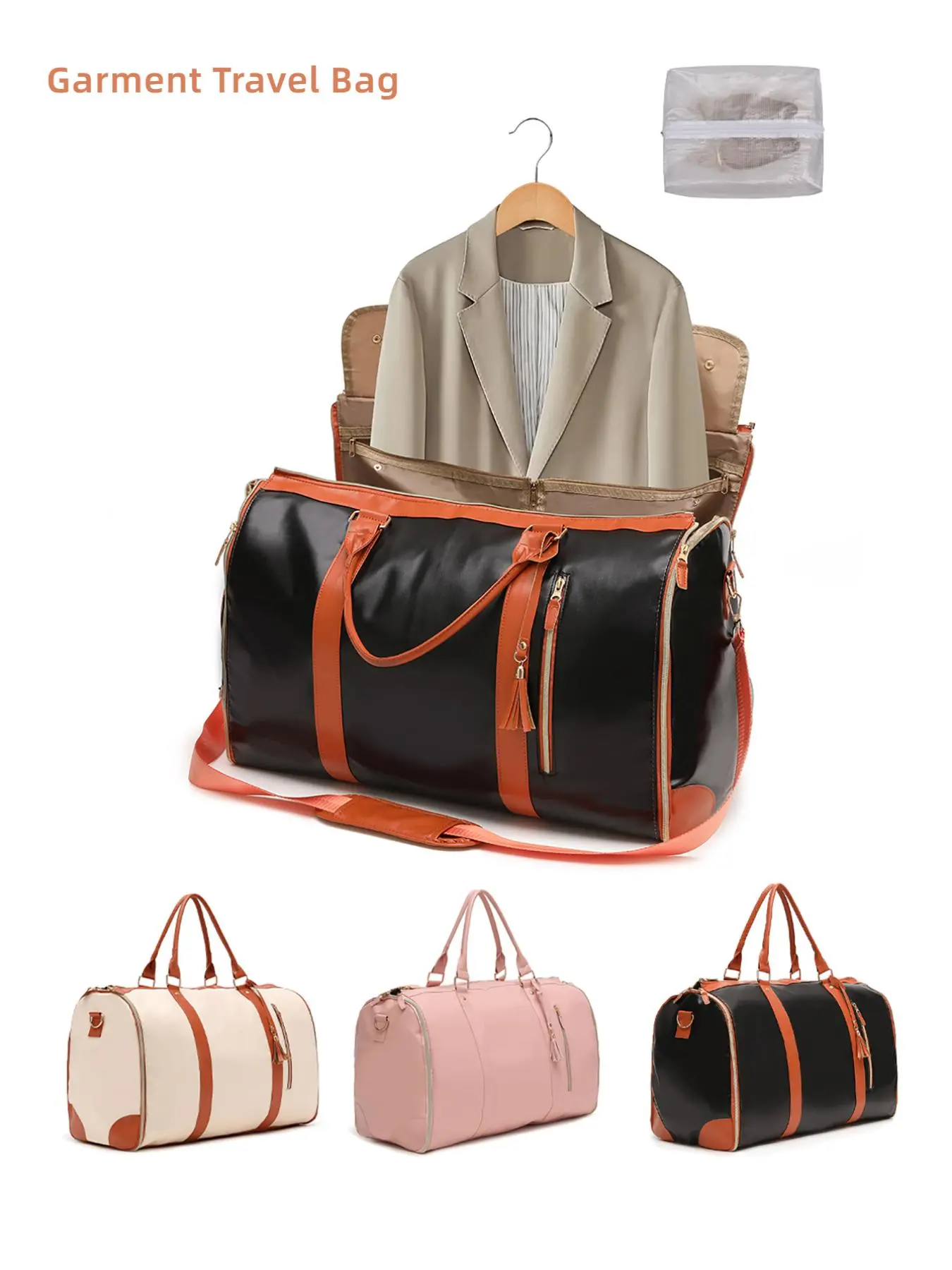 Large Capacity Travel Bag, 2 in 1 Waterproof Travel Bag with Shoe Bag for Carry-on Luggage, Dry & Wet Separation Duffel Bag for Women & Men