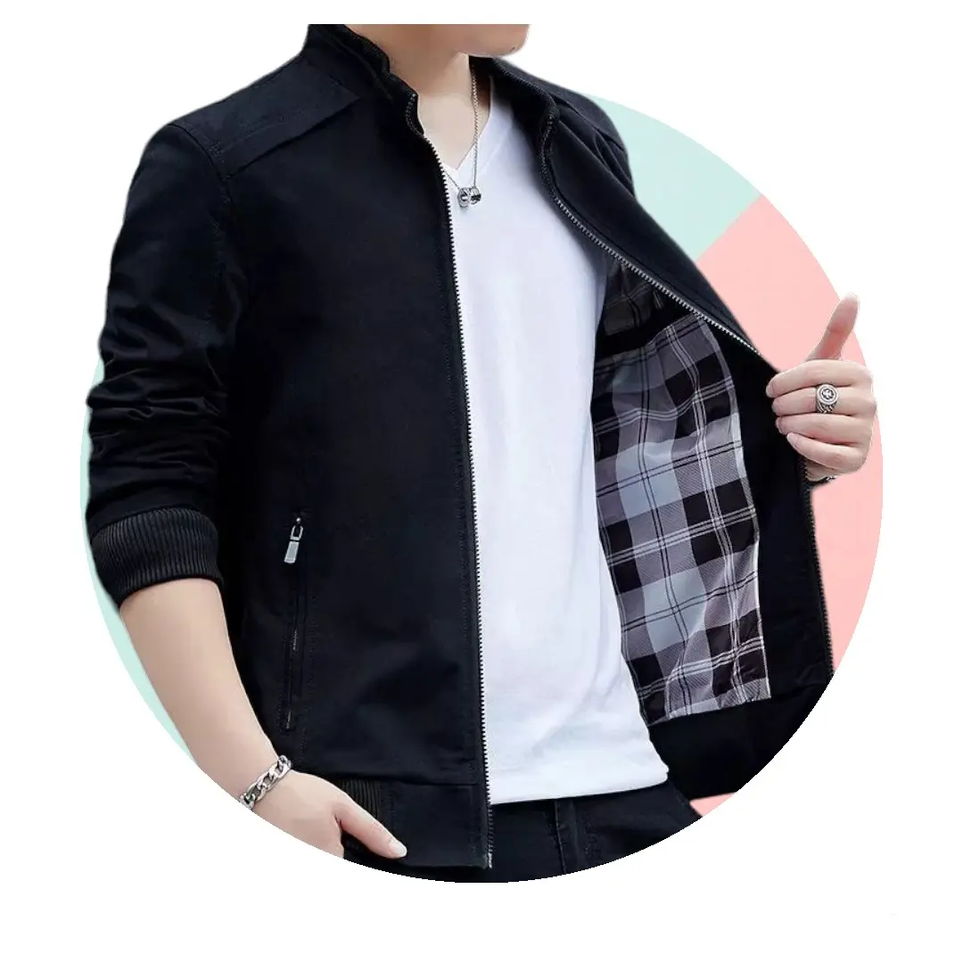 JAKET PRIA AESTHETIC LIST RESULT BOMBER ORIGINAL PREMIUM Hitam Katun