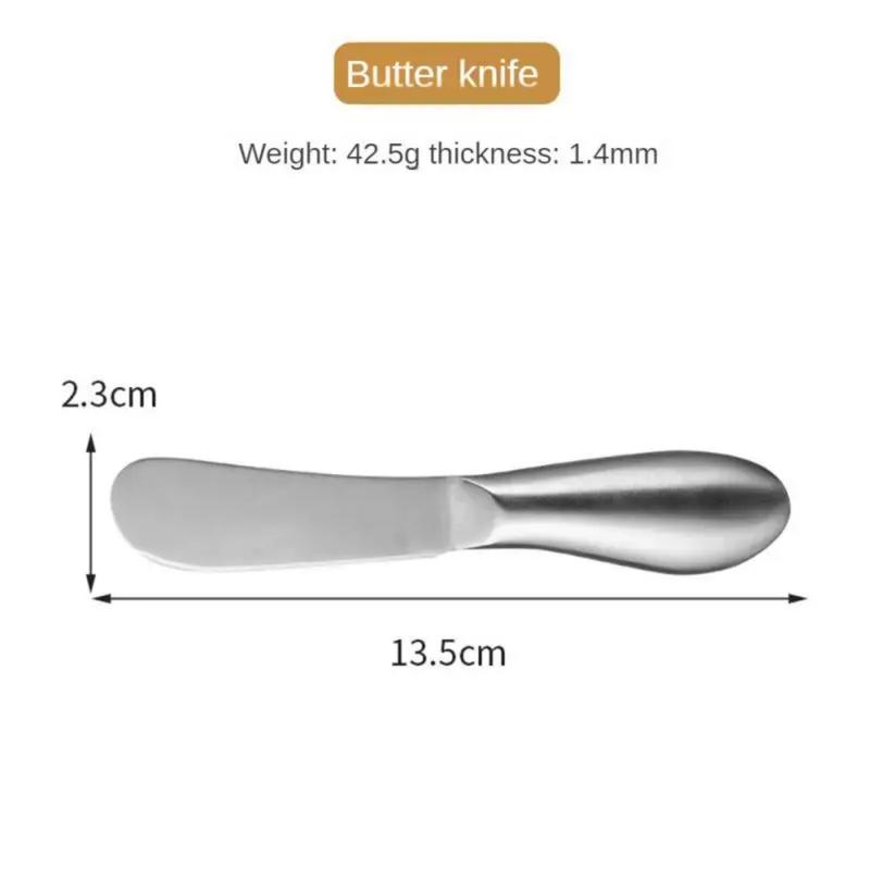 Product Introduction of Stainless Steel Butter Cutter Cheese Jam Spreaders Wipe Cream Cutter Utensil Multifunction Butter BreadKnife Kitchen Gadget Smooth Round 26