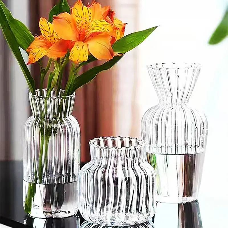 Transparent Glass Vases for Plant Bottle Flower Pot Nordic Creative Hydroponic Terrarium Arrangement Container Flower Table Vase