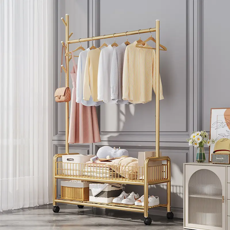 Simple Clothes Pendant Floor Folding Indoor Balcony Bedroom Clothes Indoor Coat Rack Tailstock Side Clothes Fantastic Product Organiser Hanging Hangable