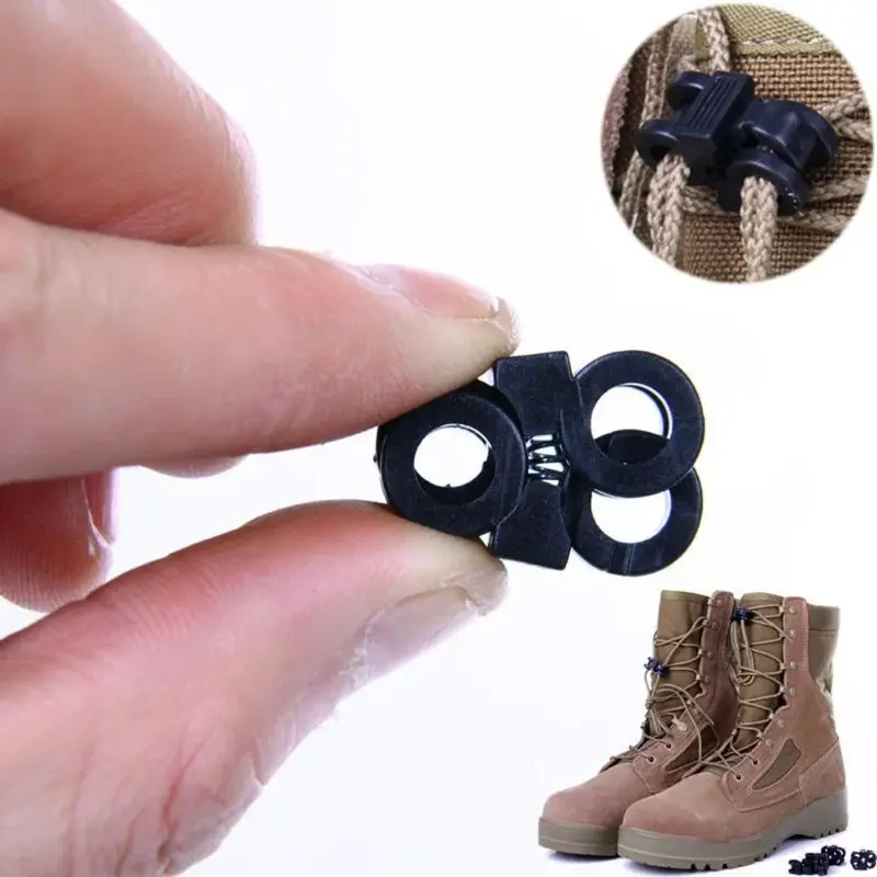 5/10pcs/lot Outdoor Tactical Sports Paracord Adjustment Buckle Cross Large Aaperture Fast Type Non-slip Shoelace Buckle Footwear Comfort