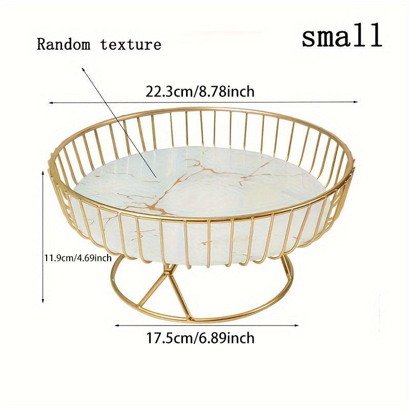 Product Introduction of Fruit Bowl with Marble Base, 1 Count Metal Fruit Basket, Fruit Storage Basket, Fruit Bowl for Kitchen, Living Room, Bedroom Desktop Display & Storage, Organiser 1