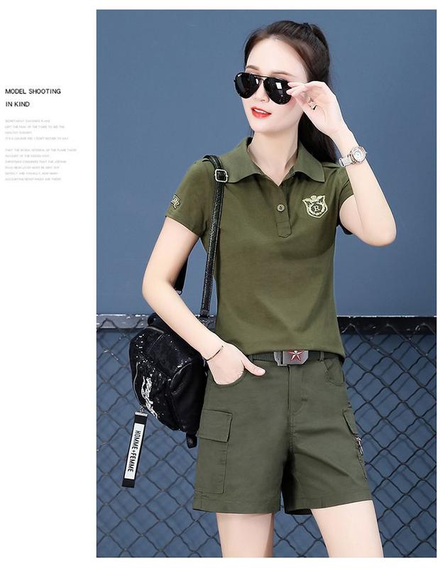 Product Introduction of Quần Soóc Rằn Ri, Dành Cho Nữ, Mỏng Mùa Hè, Trang Phục Bảo Hộ Lao Động, Bó Sát, Mặc Ngoài Trời, Cỡ Nhỏ Tay Ngắn, Thể Thao Thường Ngày 20