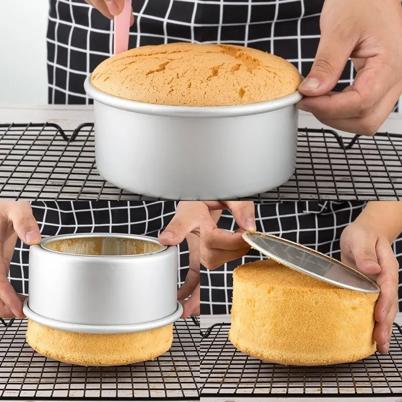 Round Cake Molder 4/6 inch Baking Pan Removable Bottom Nonstick Aluminum Alloy Bento Cake Pan