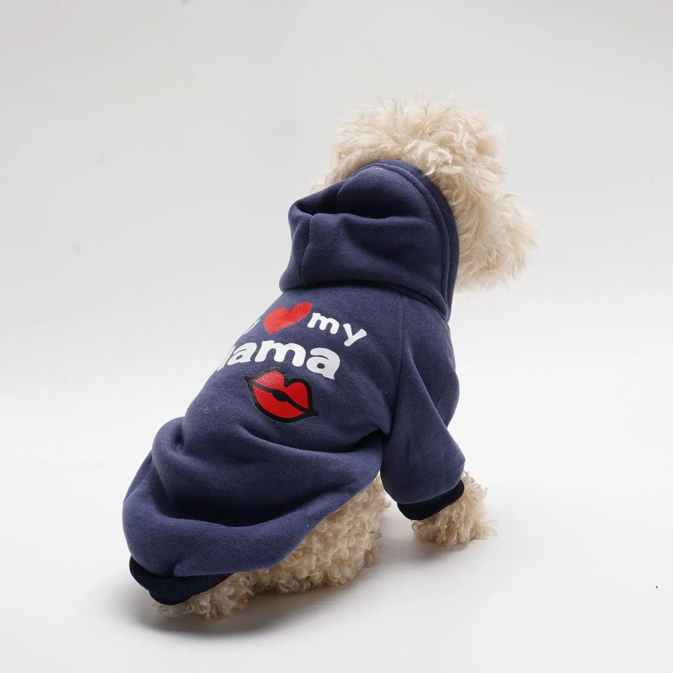 Dog Hoodie, I Love My Mama Papa Print Pet Clothes, Casual Soft Comfortable Pet Clothing for Small Medium Large Dogs, Dog & Cat Clothing Supplies, Frenchie Dog Clothes