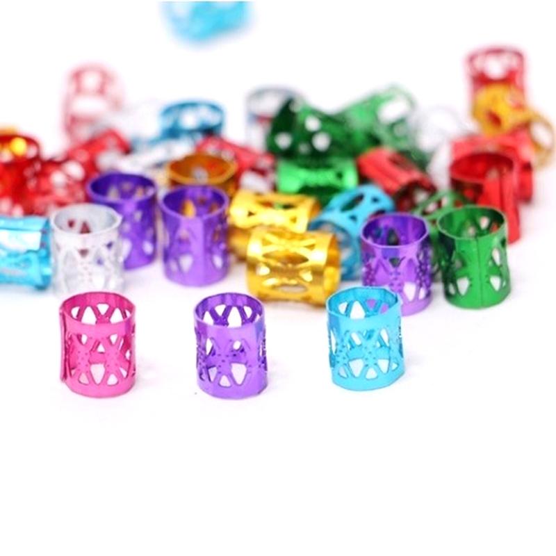 Product Introduction of 100pcs Beads Adjustable Hair Braids Dreadlock Beads Braid Rings Cuff Clips Tubes 17