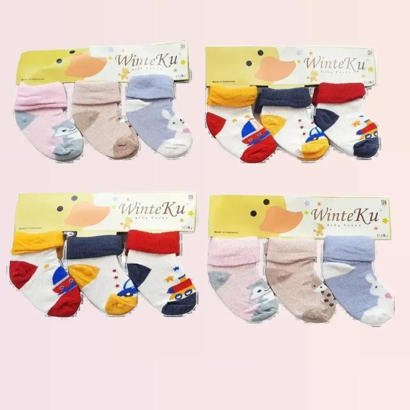 PROMO 10.10 MURAH 3 Pcs Kaos Kaki baby WINTEKU newborn size 0-6 Bulan Lembut Bayi 0