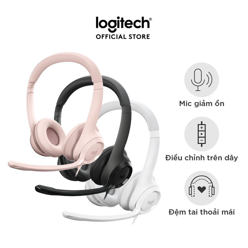 Tai nghe có dây Logitech H390 - Mic giảm ồn, quai đeo, chụp tai có đệm, kết nối USB-A Nhét Tai Nghe Nhạc