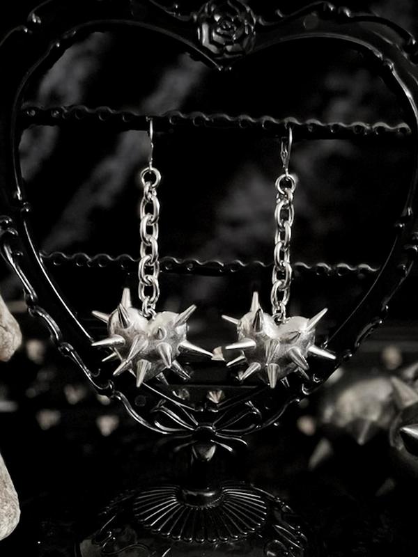 Punk Style Studded Decor Dangle Earrings, Fashionable Jewelry for Women, Trendy All-match & Exquisite Jewelry for Birthday Gift 2