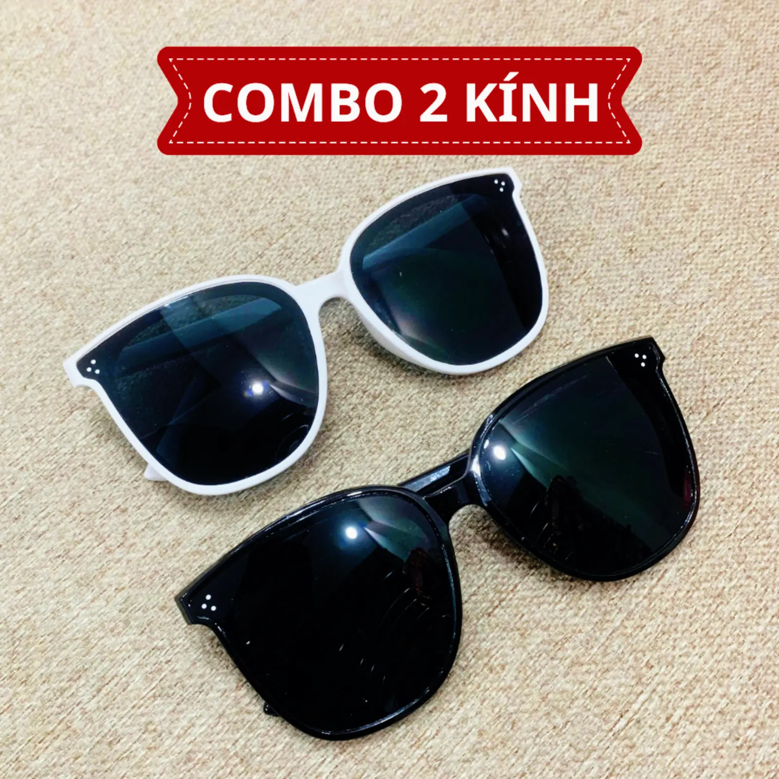 Combo 2 Kính Thời Trang Nam Nữ Phong Cách Hàn Quốc, Chống Tia UV, Chất Liệu Cao Cấp D2