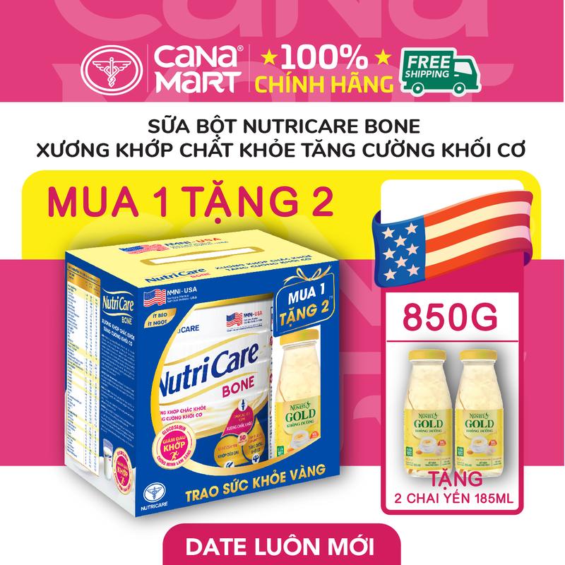 Sữa bột Nutricare Bone phòng chống loãng xương sụn khớp 850gr