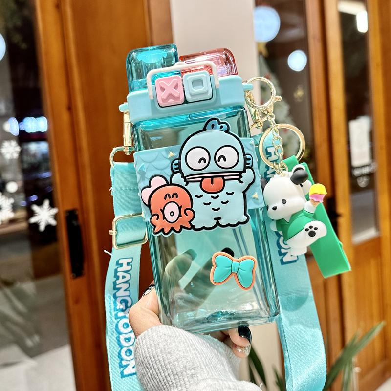 Product Introduction of Sanrio Tritan Plastic Water Cup Double Drink Kids Water Bottles Portable Tumbler  Mug With Straw  School Day Birthday Gift  Kuromi Cinnamoroll Hellokitty Reusable Bottled Drinkware Washable 17