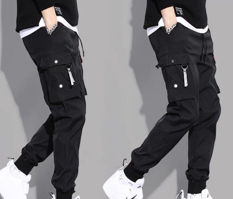 M7 Quần Jogger Nam Ống Bó Túi Hộp Màu Đen, Chất Kaki Phong Cách Thời Trang -M7